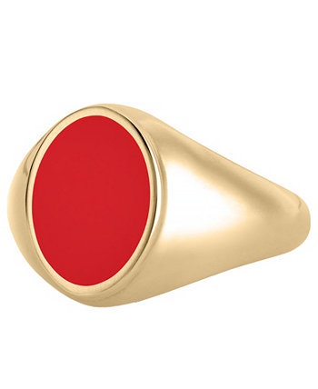 Позолоченное кольцо Lana Petite с красной эмалью на мизинец с покрытием из 14-каратного золота Sarah Chloe