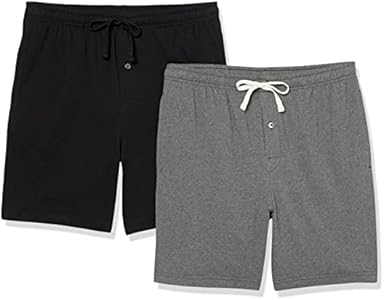 Amazon Essentials Men's 7" Cotton Knit Pajama Shorts, Pack of 2 Amazon Essentials