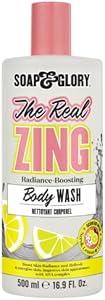 Soap & Glory The Real Zing Radiance Boosting Body Wash - Hydrating Body Wash with AHAs - Citrus Scented Moisturizing Body Wash for a Healthy Glow (500ml) Soap & Glory