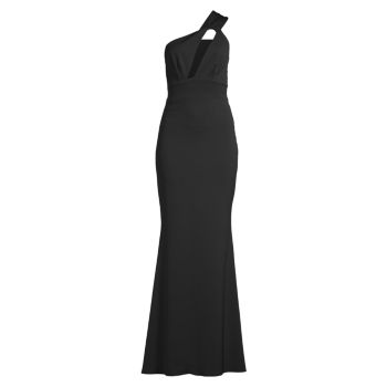 Edgy Asymmetrical One-Shoulder Gown KATIE MAY