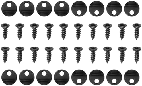 HARFINGTON 100Pcs Picture Frame Backing Hardware Clips with 100Pcs Screws Photo Frame Turn Button Fasteners Frame Hardware Clips for Craft Hanging Picture Drawing, Black Harfington