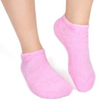 1 Pair Pink Nylon Soften Exfoliating Moisturising Treatment Foot Heel Gel Socks Unique Bargains