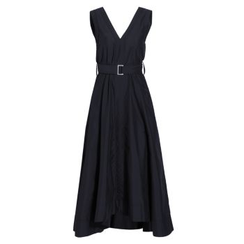Sleeveless V-Neck Belted Poplin Midi-Dress 3.1 PHILLIP LIM