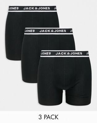Черные длинные трусы Jack & Jones (3 шт.) Jack & Jones