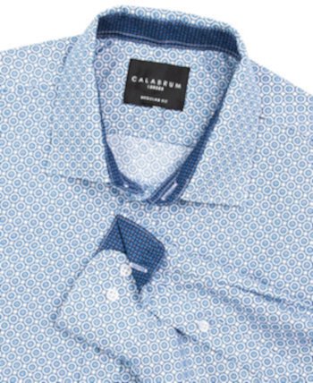 Мужская классическая рубашка обычного кроя без морщин с точечным принтом Calabrum