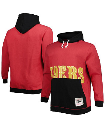 Мужской пуловер с капюшоном алого и черного цвета San Francisco 49ers Big and Tall Big Face Mitchell & Ness