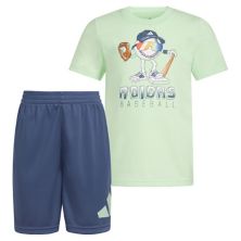 Футболка adidas Baseball с изображением мультяшного героя и шорты для мальчиков (для малышей) Adidas