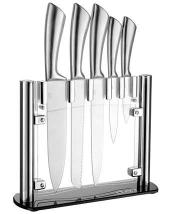 Поварский нож с акриловой подставкой, набор из 6 шт. Cheer Collection
