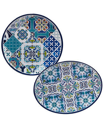 Сертифицированный набор из двух меламиновых тарелок с мозаикой Certified International