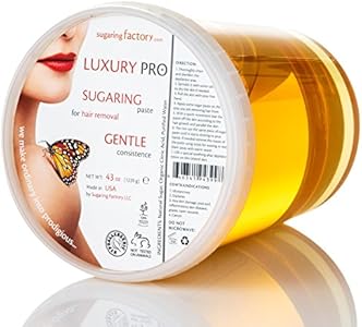 Sugaring Paste "Luxury Pro" – Organic Hair Removal - Hard - Paste for Brazilian bikini, dark hair, 43 oz / 2.6 lbs - Long-Lasting Sugar Wax, Professional Skills Required Sugaring Factory