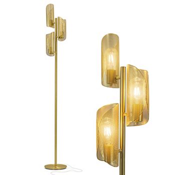 Brightech Lyra 71" Modern Tree Led Floor Lamp With Metal Cage Shades Brightech