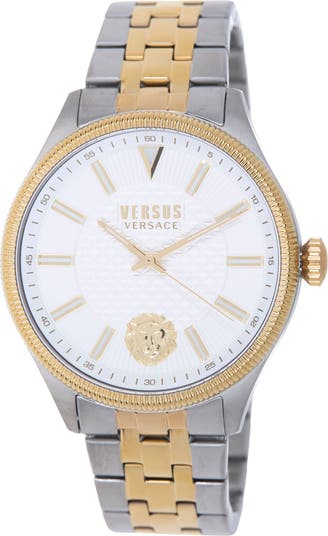 Мужские двухцветные часы-браслет из нержавеющей стали, 45 мм Versus Versace