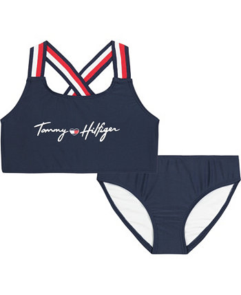 Купальник бикини Big Girls Global Stripe Strap, комплект из 2 предметов Tommy Hilfiger
