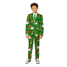 Зеленый рождественский костюм Suitmeister Santa Elves для мальчиков 4–16 лет, пиджак, брюки и усилитель; Набор галстуков Suitmeister