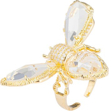 Регулируемое кольцо Flying Bee с кристаллами CZ, размер 7 Eye Candy Los Angeles