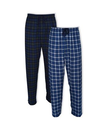 Hanes Мужские большие и высокие фланелевые пижамные штаны, 2 шт. Hanes Platinum