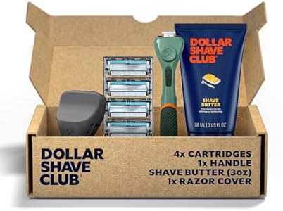 Dollar Shave Club | The Member Exclusive Shave Set | 4 Swift Rinse Refill Cartridges, 1 Handle (Black), 1 Shave Butter 3 ounce, 1 Razor Cover Dollar Shave Club