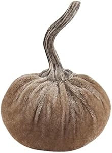 Mud Pie Velvet Pumpkin Vase Filler, 4 1/4" x 4" Dia, Taupe Mud Pie