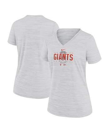 Белая женская футболка с v-образным вырезом San Francisco Giants City Connect Velocity Practice Performance Nike