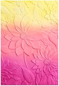 Briartw 3D Embossing Folder for Card Making Adding Textured Detail to Paper Crafting 6.3x4.5inch Clear Texture Plate Perfect for Heavyweight Cardstock (≥250gsm/92lb),Blooming Flowers Texture Template Briartw