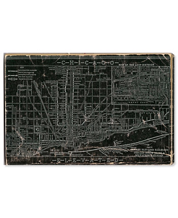 Холст с изображением железной дороги Чикаго, 24 x 16 дюймов Oliver Gal