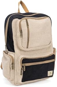 Рюкзак повседневный ecosmile Canvas Backpack for Women Travel Backpack for Men Vintage Bookbag Style for Casual Daypack Backpacks (Black-A) Ecosmile