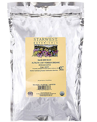 Органический порошок листьев люцерны Starwest Botanicals — 1 фунт Starwest Botanicals