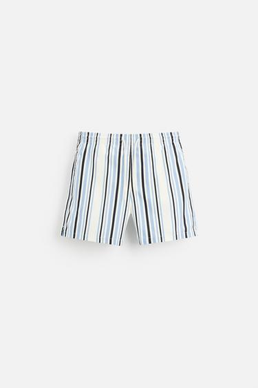 STRIPED REGULAR SWIMMING TRUNKS Zara