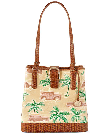 Fiora HoneyBrown Copa Cabana Leather Bucket Bag Brahmin
