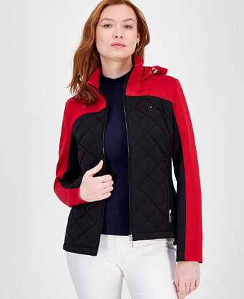 Women's Color-Block Quilted Scuba Jacket Tommy Hilfiger