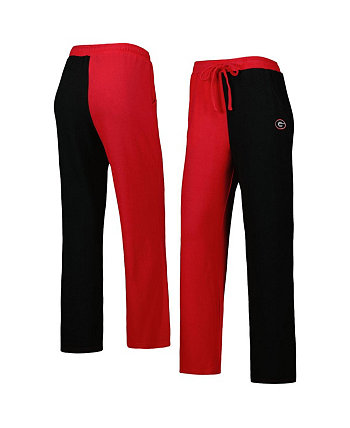 Women's Red, Black Georgia Bulldogs Colorblock Cozy Tri-Blend Lounge Pants ZooZatz