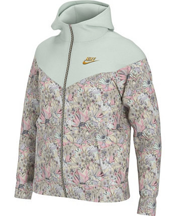 Спортивная куртка для больших девочек с принтом Windrunner, большие размеры Nike