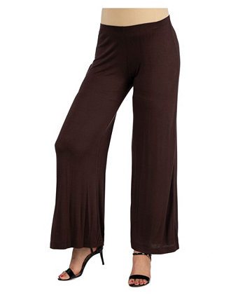Женские удобные сплошной цвет материнства палаццо брюки 24seven Comfort Apparel