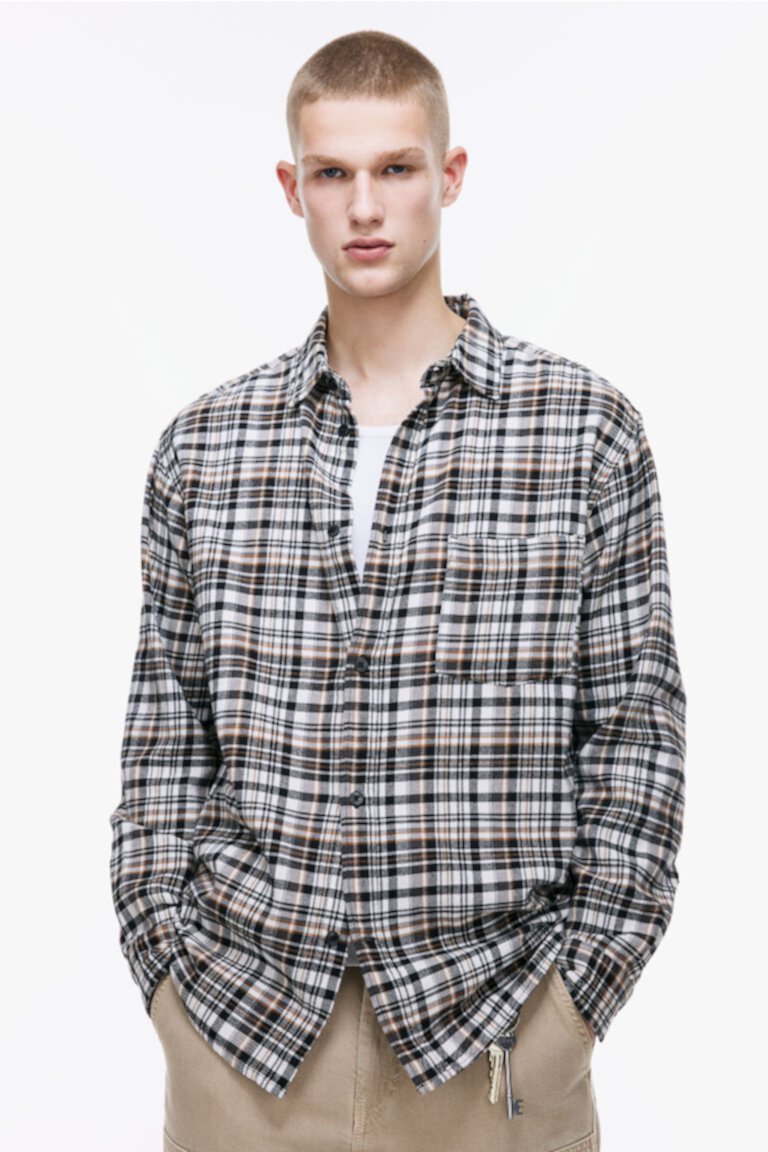 Фланелевая рубашка свободного кроя H&M