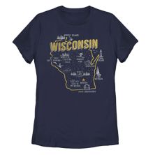 Юниорская футболка Fifth Sun Wisconsin Map FIFTH SUN