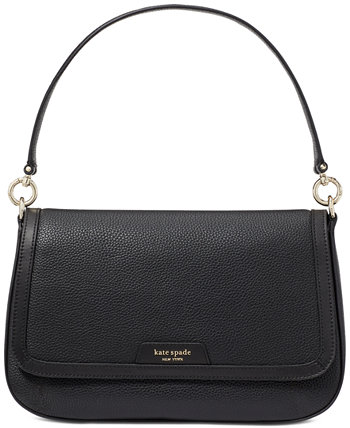 Hudson Pebbled Leather Flap Small Shoulder Bag Kate Spade New York