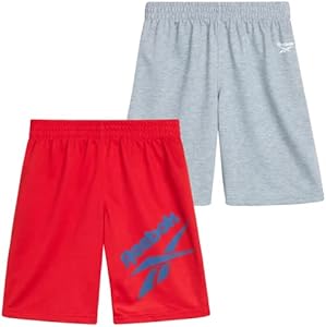 Reebok Boys' Active Shorts - 2 Pack French Terry Sweat Shorts - Gym Running Performance Athletic Shorts (8-20) Reebok