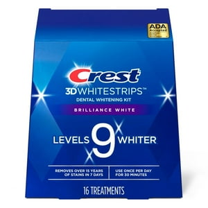 2X - Crest 3D Whitestrips Brilliance White Teeth Whitening Kit, 16 Treatments Crest