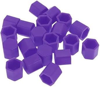 20 Pcs Wheel Lug Nut Bolt Rims Tire Nut Screws Dust Cap Cover Nut Protection Silicone Purple 2.2x15x20mm Partuto