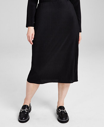 Женская трикотажная юбка-миди с высокой талией без застежки, созданная для Macy's And Now This