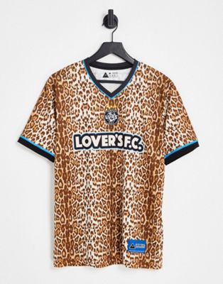 Разноцветная футболка из джерси с леопардовым принтом Lover's FC Lovers FC