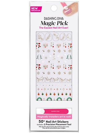 MAGIC PICK 3D Nail Art Stickers - Jingle Bells Dashing Diva