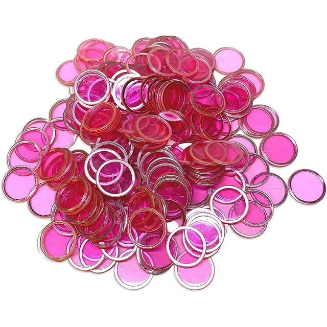 MR CHIPS ¾ inch Plastic Magnetic Bingo Chips with Metal Ring, 300 Chips, Purple, All Ages Mr. Chips