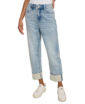 Women's Crystal Cuff Straight-Leg Jeans Karl Lagerfeld Paris