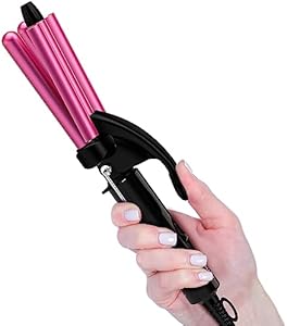 Mini Waver Curling Iron, 1/2 Inch, Hair Crimper for Women Beach Waves, Keratin & Argan Oil Infused, Dual Voltage, Pouch Bag Farery