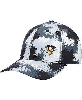 Женская серая регулируемая шляпа с камуфляжным принтом Pittsburgh Penguins с напуском Adidas