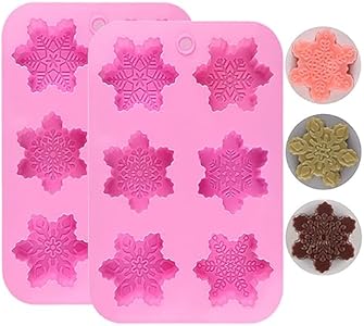 mdgfge Christmas Snowflakes Silicone Soaps Mold for Christmas Baking Cake Pans Cookie Tray Handmade Chocolate Candy Molds Party Holiday Candle Bath Bomb Molds Decoration Supplies(2Pcs) Mdgfge