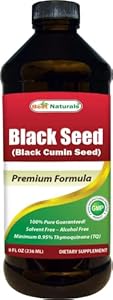 Best Naturals Black Seed Oil - Minimum 0.95% Thymoquinone (TQ) - Cold Pressed Nigella Sativa Aids in Digestive Health, Immune Support, Brain Function, Joint Mobility, Gluten Free, Non GMO - 8 OZ Best Naturals