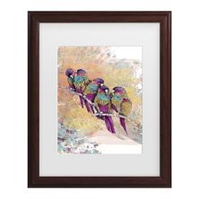 Фиолетовые попугаи в рамке Trademark Fine Art