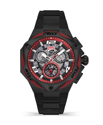 Мужские кварцевые черные силиконовые часы 49 мм Ducati Corse